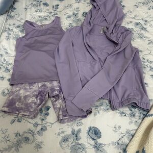 90 Degree By Reflex Girls Activewear Set - 3 piece - Size S (7/8)